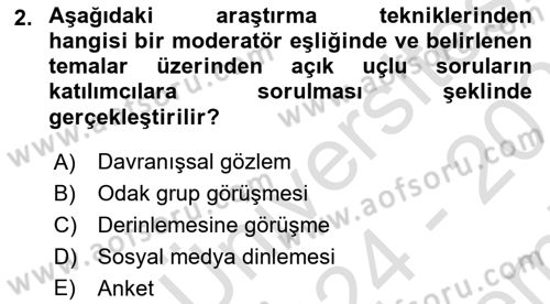 Reklam Tasarım Ve Uygulamaları Dersi 2024 - 2025 Yılı (Final) Dönem Sonu Sınav Soruları 2. Soru