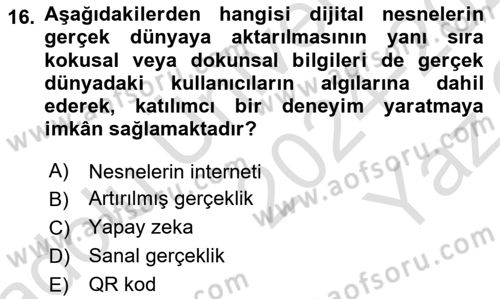 Reklam Tasarım Ve Uygulamaları Dersi 2024 - 2025 Yılı Yaz Okulu Sınav Soruları 16. Soru