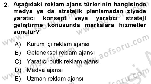 Reklam Tasarım Ve Uygulamaları Dersi 2024 - 2025 Yılı Yaz Okulu Sınav Soruları 2. Soru