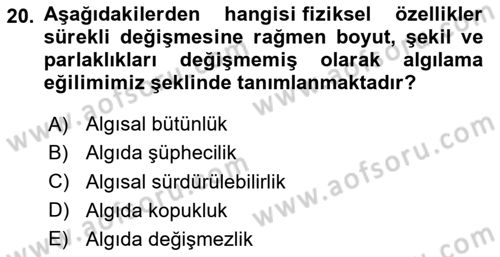 Reklam Tasarım Ve Uygulamaları Dersi 2024 - 2025 Yılı Yaz Okulu Sınav Soruları 20. Soru