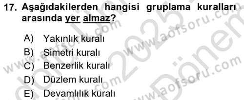 Reklam Tasarım Ve Uygulamaları Dersi 2025 - 2026 Yılı (Final) Dönem Sonu Sınav Soruları 17. Soru