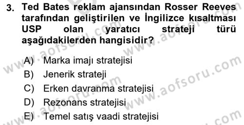 Reklam Tasarım Ve Uygulamaları Dersi 2025 - 2026 Yılı (Final) Dönem Sonu Sınav Soruları 3. Soru