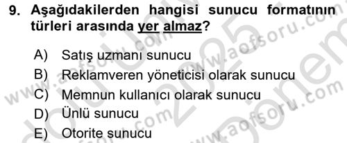 Reklam Tasarım Ve Uygulamaları Dersi 2025 - 2026 Yılı (Final) Dönem Sonu Sınav Soruları 9. Soru