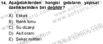 Gıda Mevzuatı Dersi 2013 - 2014 Yılı (Vize) Ara Sınav Soruları 14. Soru
