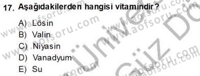 Gıda Mevzuatı Dersi 2013 - 2014 Yılı (Vize) Ara Sınav Soruları 17. Soru