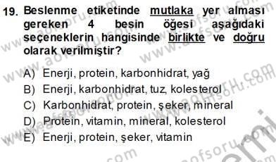 Gıda Mevzuatı Dersi 2013 - 2014 Yılı (Vize) Ara Sınav Soruları 19. Soru