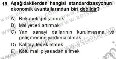 Gıda Mevzuatı Dersi 2013 - 2014 Yılı (Final) Dönem Sonu Sınav Soruları 19. Soru