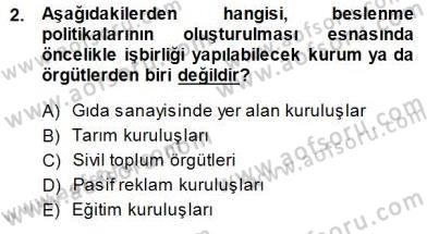 Gıda Mevzuatı Dersi 2013 - 2014 Yılı (Final) Dönem Sonu Sınav Soruları 2. Soru