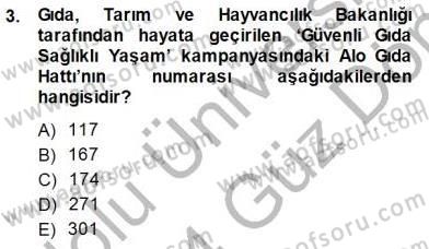 Gıda Mevzuatı Dersi 2013 - 2014 Yılı (Final) Dönem Sonu Sınav Soruları 3. Soru