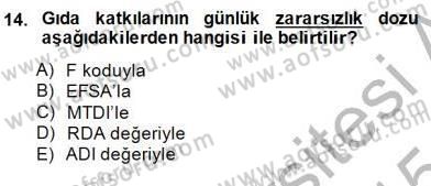 Gıda Mevzuatı Dersi 2014 - 2015 Yılı (Vize) Ara Sınav Soruları 14. Soru