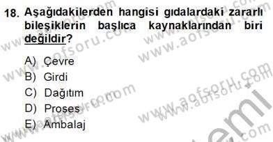 Gıda Mevzuatı Dersi 2014 - 2015 Yılı (Vize) Ara Sınav Soruları 18. Soru