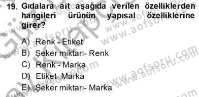 Gıda Mevzuatı Dersi 2014 - 2015 Yılı (Vize) Ara Sınav Soruları 19. Soru