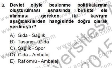 Gıda Mevzuatı Dersi 2014 - 2015 Yılı (Vize) Ara Sınav Soruları 3. Soru