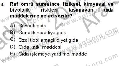 Gıda Mevzuatı Dersi 2014 - 2015 Yılı (Vize) Ara Sınav Soruları 4. Soru