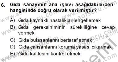 Gıda Mevzuatı Dersi 2014 - 2015 Yılı (Vize) Ara Sınav Soruları 6. Soru
