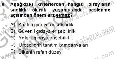 Gıda Mevzuatı Dersi 2014 - 2015 Yılı (Vize) Ara Sınav Soruları 8. Soru