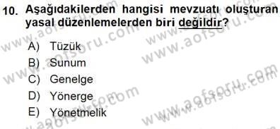 Gıda Mevzuatı Dersi 2015 - 2016 Yılı (Vize) Ara Sınav Soruları 10. Soru