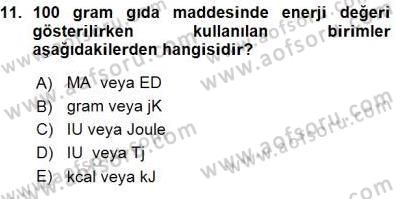 Gıda Mevzuatı Dersi 2015 - 2016 Yılı (Vize) Ara Sınav Soruları 11. Soru