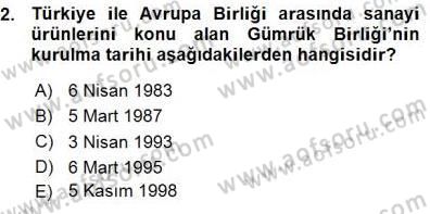 Gıda Mevzuatı Dersi 2015 - 2016 Yılı (Vize) Ara Sınav Soruları 2. Soru