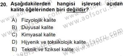 Gıda Mevzuatı Dersi 2015 - 2016 Yılı (Vize) Ara Sınav Soruları 20. Soru