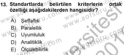 Gıda Mevzuatı Dersi 2015 - 2016 Yılı (Final) Dönem Sonu Sınav Soruları 13. Soru