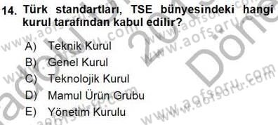Gıda Mevzuatı Dersi 2015 - 2016 Yılı (Final) Dönem Sonu Sınav Soruları 14. Soru