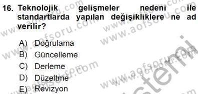 Gıda Mevzuatı Dersi 2015 - 2016 Yılı (Final) Dönem Sonu Sınav Soruları 16. Soru