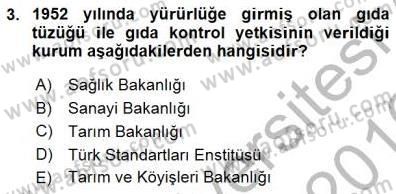 Gıda Mevzuatı Dersi 2015 - 2016 Yılı (Final) Dönem Sonu Sınav Soruları 3. Soru