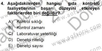 Gıda Mevzuatı Dersi 2015 - 2016 Yılı (Final) Dönem Sonu Sınav Soruları 4. Soru