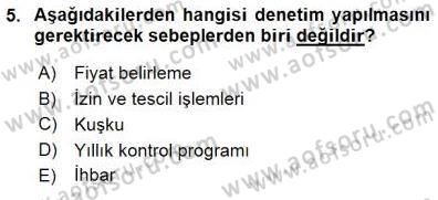 Gıda Mevzuatı Dersi 2015 - 2016 Yılı (Final) Dönem Sonu Sınav Soruları 5. Soru