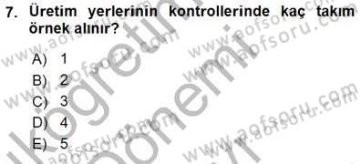 Gıda Mevzuatı Dersi 2015 - 2016 Yılı (Final) Dönem Sonu Sınav Soruları 7. Soru