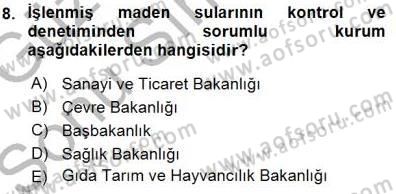 Gıda Mevzuatı Dersi 2015 - 2016 Yılı (Final) Dönem Sonu Sınav Soruları 8. Soru