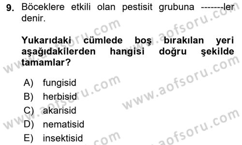 Gıda Mevzuatı ve Kalite Yönetimi Dersi 2019 - 2020 Yılı (Vize) Ara Sınavı 9. Soru