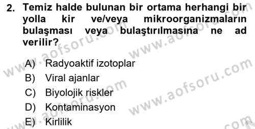 Gıda Mevzuatı ve Kalite Yönetimi Dersi 2023 - 2024 Yılı (Final) Dönem Sonu Sınav Soruları 2. Soru