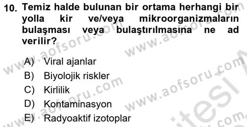 Gıda Mevzuatı ve Kalite Yönetimi Dersi 2024 - 2025 Yılı (Vize) Ara Sınav Soruları 10. Soru
