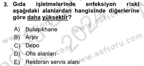 Gıda Mevzuatı ve Kalite Yönetimi Dersi 2024 - 2025 Yılı (Vize) Ara Sınav Soruları 3. Soru
