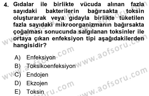 Gıda Mevzuatı ve Kalite Yönetimi Dersi 2024 - 2025 Yılı Yaz Okulu Sınav Soruları 4. Soru