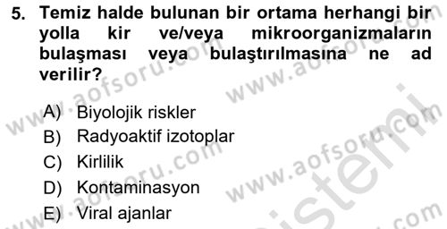 Gıda Mevzuatı ve Kalite Yönetimi Dersi 2024 - 2025 Yılı Yaz Okulu Sınav Soruları 5. Soru