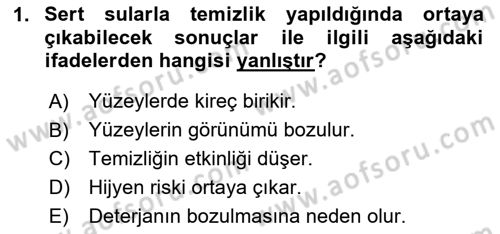 Gıda Mevzuatı ve Kalite Yönetimi Dersi 2025 - 2026 Yılı (Vize) Ara Sınav Soruları 1. Soru