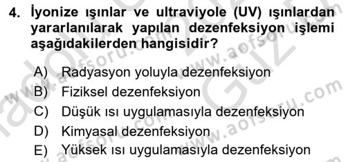 Gıda Mevzuatı ve Kalite Yönetimi Dersi 2025 - 2026 Yılı (Vize) Ara Sınav Soruları 4. Soru
