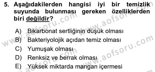 Gıda Mevzuatı ve Kalite Yönetimi Dersi 2025 - 2026 Yılı (Vize) Ara Sınav Soruları 5. Soru