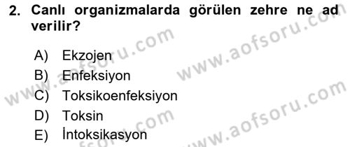 Gıda Mevzuatı ve Kalite Yönetimi Dersi 2025 - 2026 Yılı (Final) Dönem Sonu Sınav Soruları 2. Soru