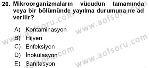 Besin Güvenliği ve Hijyen Dersi 2016 - 2017 Yılı (Vize) Ara Sınav Soruları 20. Soru