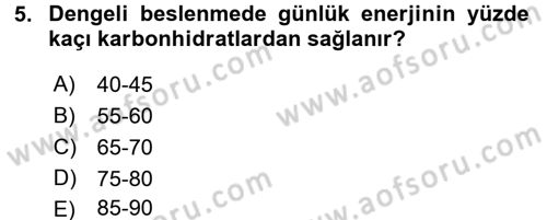 Besin Güvenliği ve Hijyen Dersi 2016 - 2017 Yılı (Vize) Ara Sınav Soruları 5. Soru