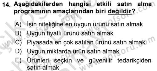 Besin Güvenliği ve Hijyen Dersi 2016 - 2017 Yılı (Final) Dönem Sonu Sınav Soruları 14. Soru