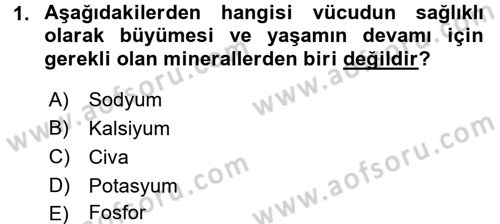 Besin Güvenliği ve Hijyen Dersi 2017 - 2018 Yılı (Final) Dönem Sonu Sınav Soruları 1. Soru