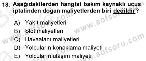 Havacılığa Giriş Dersi 2015 - 2016 Yılı (Vize) Ara Sınav Soruları 18. Soru