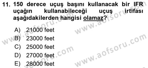 Havacılığa Giriş Dersi 2015 - 2016 Yılı (Final) Dönem Sonu Sınav Soruları 11. Soru