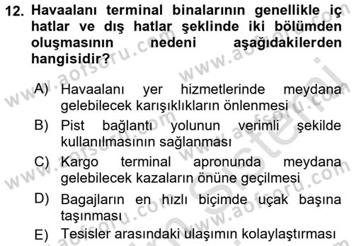 Havacılığa Giriş Dersi 2015 - 2016 Yılı (Final) Dönem Sonu Sınav Soruları 12. Soru