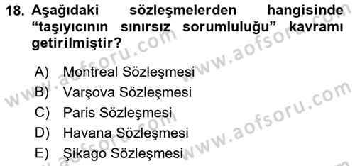 Havacılığa Giriş Dersi 2015 - 2016 Yılı (Final) Dönem Sonu Sınav Soruları 18. Soru